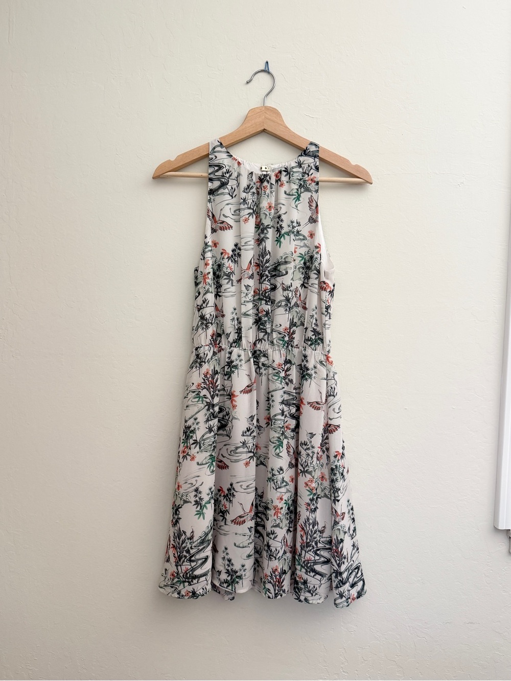 H&M Ink Brush Painting Print Sleeveless Summer Dress size 4